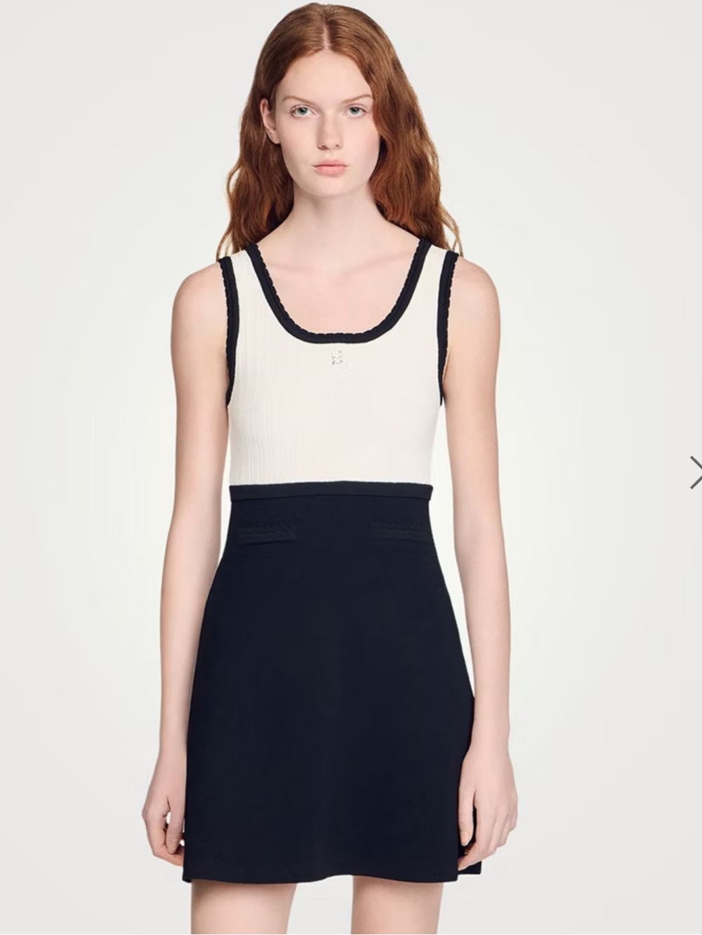NWT Sandro Two-Tone Knit Mini Dress
Size M